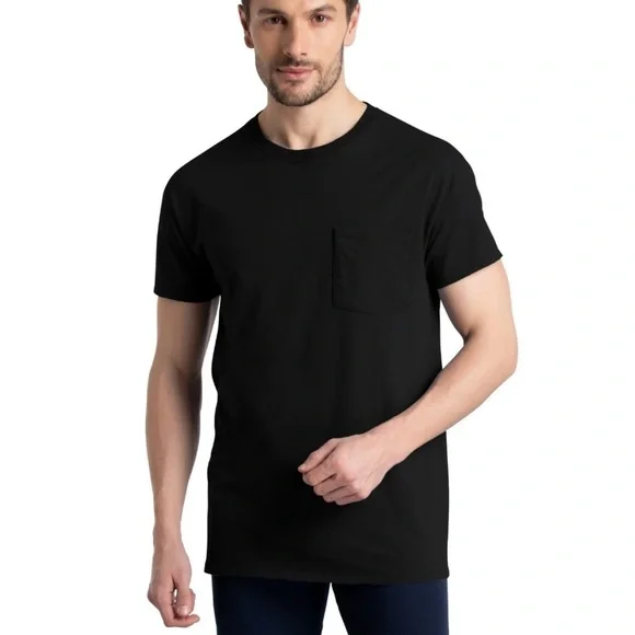 Fruit of the Loom Men's Eversoft Pocket T-Shirt Undershirts, 6-Pack - Picture 4 of 10